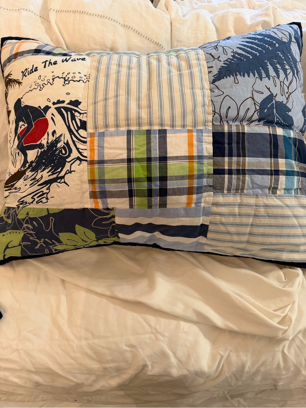 Pottery barn kids surf quilted pillow shams
